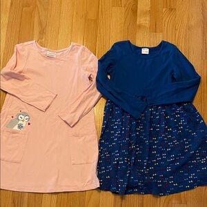 Kids Long Sleeve Dress Set - Pink and Blue